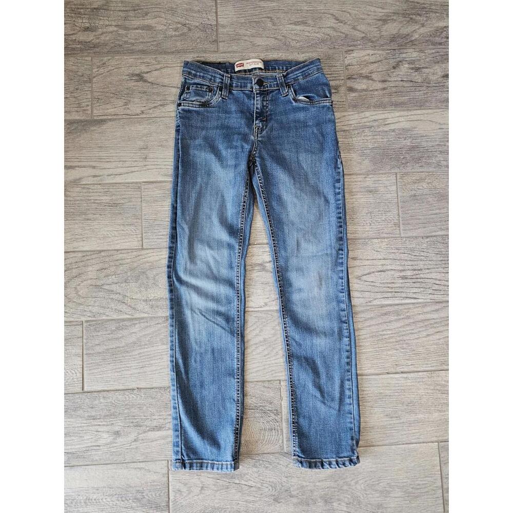 Girls Levi's Performance Slim 511 Jeans Blue Denim Pants Straight Size 14 REG